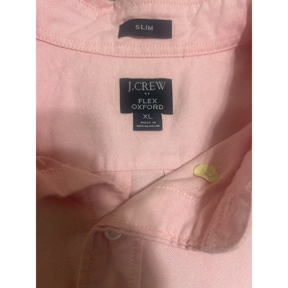 J.Crew Men's Flex Oxford Shirt XL Slim Fit Pink Cotton Button Down